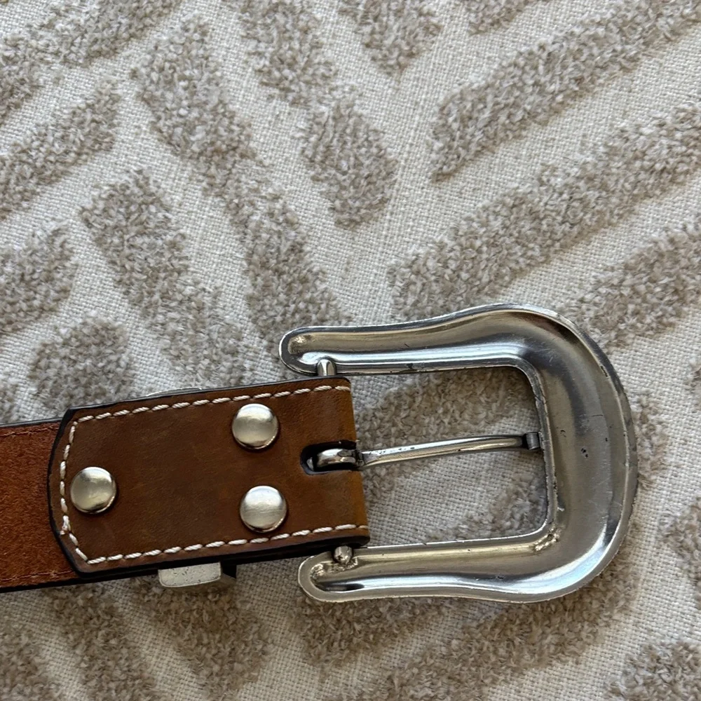Nocona Ladies Embossed Brown Belt with Cross Buckle